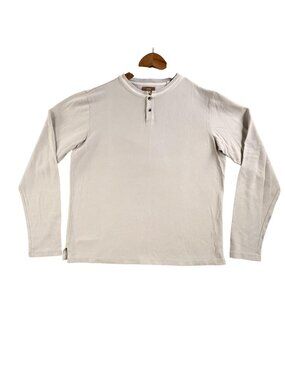 Rye 51 Shirt Mens Large Beige Long Sleeve Henley Cotton Jersey Knit Casual Top